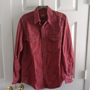 Men's Casual Button Down Shirt - Red